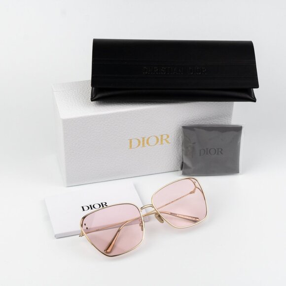 Dior MISSDIOR B2U Women Sunglasses Gold Pink Butterfly CD40095U 10Y BRAND NEW - Picture 14 of 14